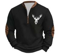 Jersey para hombre sin capucha, traje de Navidad, estampado de alce, sudadera fea, suéter navideño, mitología nórdica, suéter vikingo, medieval, vintage, gótico, suéter para hombre, O negro., L