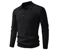 Jersey para Hombre Suéter Corte Ajustado Cuello en V de Punto Casual Suéteres Cachemira Tejidos Larga Jerseys Sólidos Clásico