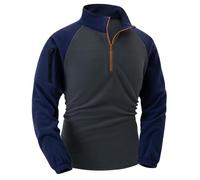 Jersey para hombre - suéter para hombre sin capucha de algodón monocolor cárdigan manga larga suéter de invierno con media cremallera chaqueta deportiva abrigo de entretiempo de moda cuello alto