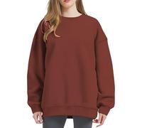 Jersey para mujer de gran tamaño, sudadera para mujer, color rosa, manga larga, jersey de punto suave, manga larga, informal, camiseta de forro polar ligero, camiseta deportiva, cómoda manga larga