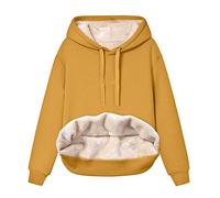Jersey para mujer elegante y grueso forro polar con capucha, forro polar para invierno, terciopelo, cálido, cuello en V, manga larga, ropa interior, blusa, camiseta maestra, sudadera con capucha