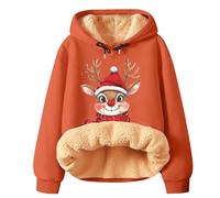 Jersey para mujer, forro polar Ugly Christmas Sweater con estampado de duendes navideños, elegante sudadera con capucha de Navidad, extragrande, gruesa, acogedora, cálida fiesta de Navidad, chaqueta