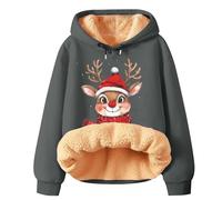 Jersey para mujer, forro polar Ugly Christmas Sweater con estampado de duendes navideños, elegante sudadera con capucha de Navidad, extragrande, gruesa, acogedora, cálida fiesta de Navidad, chaqueta