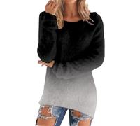 Jersey para mujer, invierno, cálido, jacquard, cuello alto, abrigo para mujer, invierno, cálido, manga larga, suéteres, liso, abrigo casual, ropa forrada en forro polar Loungewear blusa de gran tamaño