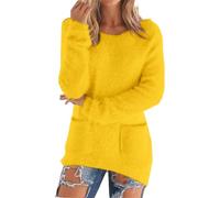 Jersey para mujer, invierno, cálido, jacquard, cuello alto, para mujer, invierno, cálido, manga larga, suéteres, liso, abrigo casual, ropa forrada en forro polar Loungewear blusa de gran tamaño alto S