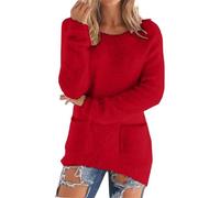 Jersey para mujer, invierno, cálido, jacquard, cuello alto, para mujer, invierno, cálido, manga larga, suéteres, liso, abrigo casual, ropa forrada en forro polar Loungewear blusa de gran tamaño alto S