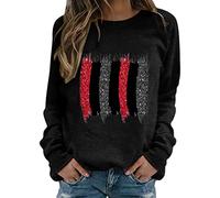 Jersey para mujer sin estampado de leopardo, blusa informal y cómoda, manga larga, cuello redondo, estilo casual de moda, Negro , XL