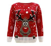 Jersey para niños, diseño navideño de Rudolph el reno, talla 2-14 rojo rosso 11-12 Años