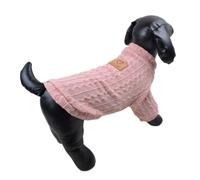 Jersey para perros de punto trenzado "Love You", en color rosa