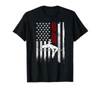 Jersey patriótico de la Bandera Estadounidense desgastada de Salto Alto Camiseta