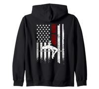 Jersey patriótico de la Bandera Estadounidense desgastada de Salto Alto Sudadera con Capucha