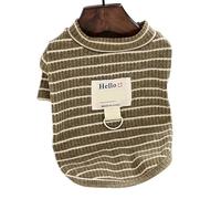 Jersey Perro Chaleco for Perro Mascota, Camiseta de Verano for Cachorro, Ropa a Rayas for, Camisa for y Gato, Disfraz for(Brown,M)