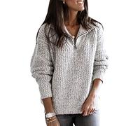 Jersey Punto Cuello Alto Mujer Sueter Tejido Mujer Jerséis Mujeres Pullover Sweater Jerseys Largos Jumper Para Damas Suéter Señora Sueteres Tejidos Para Mujer Suéteres Señoras Talla Grande Gris XXL