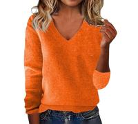 Jersey sin hombros para mujer Suéter suelto europeo y americano liso para mujer para primavera y con una palabra en el hombro y cuello de tortuga expuesto Negro Mujer, naranja, 5XL