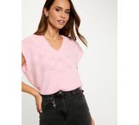Jersey sin mangas calado rosa mujer M