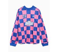 Jersey T-Shirt de cuadros Relaxed de manga larga Nike Sportswear Club Goalie para hombre Azul,Rosa L