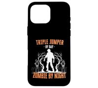Jersey Triple por día Zombie por la Noche Triple Salto Halloween Carcasa para iPhone 16 Pro MAX