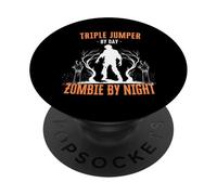 Jersey Triple por día Zombie por la Noche Triple Salto Halloween PopSockets PopGrip Adhesivo
