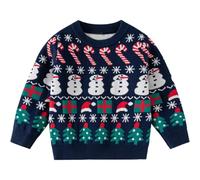 JerseyNavideñO NiñOsJersey NavideñO NiñA SuéTer De Punto Con Cuello Redondo Para NiñO Y NiñA SuéTer NavideñO Gracioso ChristmasJumper Sudaderas NavideñAs Para Unisex NiñOs 2-7 AñOs (6-Navy, 5-6 Years)