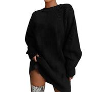 Jerseys largos para mujer Reino Unido, elegantes jerseys para mujer, vestido, moda, suéteres de cuello redondo, color sólido, talla grande, suéteres casuales para señoras, manga larga, tops holgados