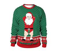Jerseys Navideños Mujer Jersey Navideño Ugly Christmas Jersey Reno Navidad Gato 3D Hombre Feos Sudadera Navideña Sudaderas Navideñas Pullover Sweatshirt Divertido Gracioso Divertidas Personalizado M