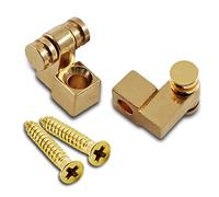 Jersvimc 2 piezas de cuerda de rodillo de guitarra, retenedor de árbol de cuerda de oro Telecaster, guía de cuerda de bajo, tornillo de retención para inicio de tele (latón)