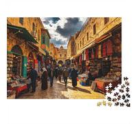 Jerusalem Jigsaw Puzzles 1000 Pieces Recycled Paper Old City Market Adult Jigsaws Desarrolla la Inteligencia de niños y niñas Educational Game for Family 38x26cm/1000pcs