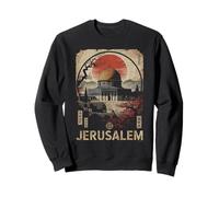 Jerusalén Dome of the Rock Red Sun Cherry Blossom Gráfico Sudadera