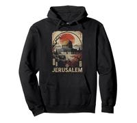 Jerusalén Dome of the Rock Red Sun Cherry Blossom Gráfico Sudadera con Capucha