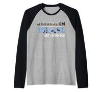 Jerusalén Israel estableció 3000 a. C. Ciudad Santa Histórica Camiseta Manga Raglan