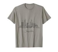 Jerusalén Israel Horizonte Viaje Souvenirs Negro Paisaje Urbano Camiseta