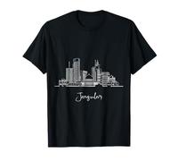 Jerusalén Israel Horizonte Viaje Souvenirs Negro Paisaje Urbano Camiseta