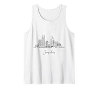Jerusalén Israel Horizonte Viaje Souvenirs Negro Paisaje Urbano Camiseta sin Mangas