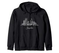 Jerusalén Israel Horizonte Viaje Souvenirs Negro Paisaje Urbano Sudadera con Capucha