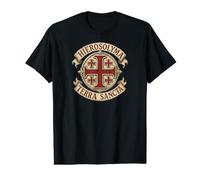Jerusalén Tierra Santa (en latín) Caballeros Templarios Cruz Camiseta gráfica económica