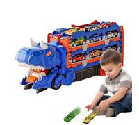 Jeruytgh Camión de Dinosaurio Que Come Coche, Camiones de Dinosaurio para niños | Toy de vehículo de de Transporte Plegable | Transformar la Pista de Transporte de Juegos de Juego del