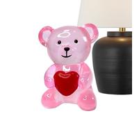 Jeruytgh Estatua De Oso, Diseño De Corazón, 5,3x4,5x6 Cm, Estatuilla De Estatua De Peluche, Decoración De Animales De Resina, Oso De Resina, para Escritorios del Hogar Que Agregan Acentos Alegres.