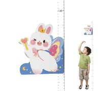 Jeruytgh Gráfico de medición de altura, regla de medición de altura para niños,Etiquetas de pared del gráfico de crecimiento con colgante de conejo magnético - 65-183 cm de calibre extraíble para