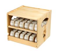 Jerylota Cat Food Cans Storage Organizer for Pantry, 2 Tier stapelbar Holz Can Storage, Can Organizer für Kühlschrank, Schrank Küche, hält 36 menschliche und Tiernahrung dosen