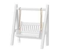 Jerys Columpio de Porche en Miniatura para Casa de Muñecas, Columpio de Casa de Muñecas Esmaltado Vivo 1:12 de Madera para Niños para el Hogar