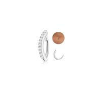 JeryWe 14G Clicker Piercings Ombligo Acero Quirúrgico,Aro Hipoalergénico Clicker Anillos para Mujer CZ Piercing Ombligo Plata Reverse Curved Click Joyería para Cuerpo 10/12mm