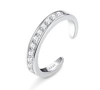 JeryWe 925 Anillos de Dedo del pie de Plata Esterlina para Mujeres Niñas Blanco Flor CZ Serpiente Twist Ópalo Anillo Anillos Playa de Verano Anillos para Pies Abierto Ajustables（Estilo2）