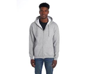 Jerzees NuBlend - Sudaderas con Capucha y Sudaderas de Forro Polar para Hombre, Mezcla de algodón, Tallas S-3X, Cremallera Completa, Gris Jaspeado, Large