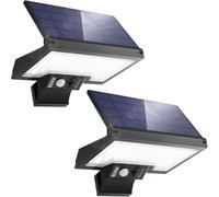 JESLED 2 Pack - Luz Solar Exterior, 108 LEDs Focos Solares con Sensor de Movimiento, 2600 mAh, 4 Modos Lampara de Seguridad para Jardín Patio, Camino, Entrada, Garaje, Escaleras