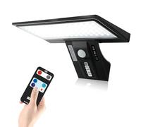 JESLED Luz Solar Exterior 90 LED, Foco Solar Potente con Sensor de Movimiento, Impermeable con 4 Modos Inteligentes para Jardín, Patio, Camino, Escalera