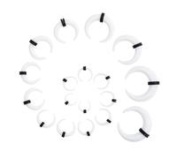 JESMODA Juego de 18 anillos expansores acrílicos para tabique en forma de C, calibre de búfalo para nariz y oreja, tamaño 14G-00G, Acrílico, No es una piedra preciosa