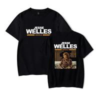 Jesse Welles Merch Middle Earth World Tour - Camiseta de manga corta para hombre y mujer, ropa de verano, Negro, S