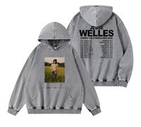 Jesse Welles Under The Powerlines Tour 2026 - Sudadera de algodón con capucha, unisex, informal, de manga larga, gris, XL-6XL