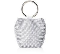 Jessica McClintock Bolso de mano Gwen Ball con anillo de malla para mujer, bolso de mano Gwen Ball con anillo de malla, Silver, Talla única