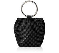 Jessica McClintock Gwen Ball - Bolso de noche con anillo de malla para mujer, talla única, Black, Talla única